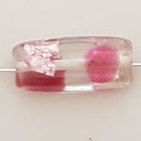 Rettangolo 23x11mm Trasparente con dettagli Rosa