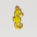 Ciondolo Metallo Smaltato Ippocampo 12mm  GIALLO