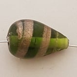 Goccia 24x15mm Verde Oliva Spiral oro