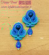 KIT Soutache Orecchini Lilith Pendenti Color Blu / Turchesi