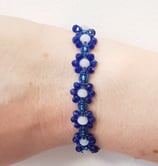 Kit Bracciale Macramé Fiore Blu