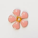 Ciondolo Metallo Smaltato Fiore 12mm ROSA