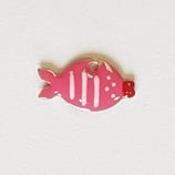 Ciondolo Metallo Smaltato Pesce 6x12mm  PINK