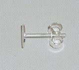 Orecchino perno con base tonda 6mm Arg925