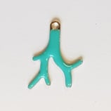 Ciondolo Metallo Smaltato Corallo 15mm  Azzurro