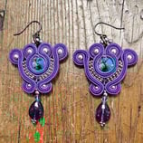 Orecchini Thai Pendenti Colore Viola e Prugna