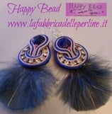Kit Soutache Orecchini Moulin Rouge colore Azzurro Crema