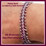Kit Bracciale Punto San Pietroburgo Base Versione Piccolo Grigio / Cyclamen Opal