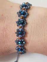 Kit Bracciale Macramé Fiore Azzzurro / Grigio