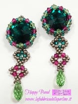 KIT Orecchini Gloria Colore Verde Smeraldo / Fucsia