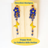 Kit Wire  Orecchini Mariposa versione Blu China / Giallo