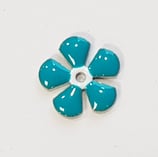 Ciondolo Metallo Smaltato Fiore 12mm  TURCHESE