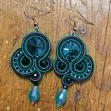 Orecchini Elettra Pendenti Colore Nero / Verdone