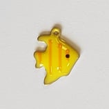 Ciondolo Metallo Smaltato Pesce Angelo 12mm  GIALLO