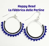 Kit Orecchini Gypsy Brick Stitch Base Nero Bianco Blu piccoli