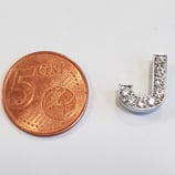 Lettera J Acciaio con Strass 14mm gancio passante