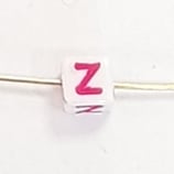 Perlina CUBO Lettera Z 6mm foro passante