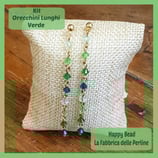 Kit Orecchini Lunghi Biconi Swarovski Verde
