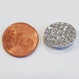 Simbolo Ovale Acciaio con Strass 15mm gancio passante