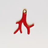 Ciondolo Metallo Smaltato Corallo 15mm  Rosso