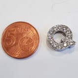 Lettera Q Acciaio con Strass 14mm gancio passante