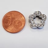 Simbolo Fiore Acciaio con Strass 15mm gancio passante