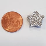 Simbolo Stella Acciaio con Strass 16mm gancio passante