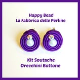 Kit Soutache Button Earrings Purple