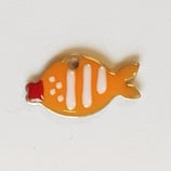 Ciondolo Metallo Smaltato Pesce 6x12mm  ARANCIO