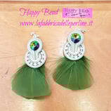 Orecchini Moulin Rouge Pendenti Colore Verde salvia / Panna