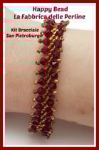 Kit Bracciale Punto San Pietroburgo Base Versione Grande Bordeaux / Bronzo