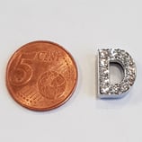 Lettera D Acciaio con Strass 14mm gancio passante