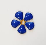 Ciondolo Metallo Smaltato Fiore 12mm  BLU