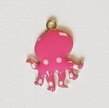 Ciondolo Metallo Smaltato Polipo 14mm  FUCSIA