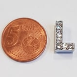 Lettera L Acciaio con Strass 14mm gancio passante