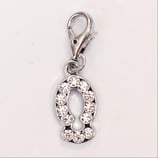 Perlina Metallo Pesciolino Strass Argento 9mm