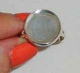 Supporto per Anello con Base Tonda 16mm argento