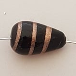 Goccia 21x13mm Nero Spiral oro