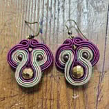 Orecchini Lilith Pendenti Colore Bordeaux / Bronzo