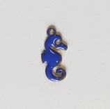 Ciondolo Metallo Smaltato Ippocampo 12mm  BLU