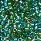 Delica 11/0   (DB984) Misto Verde/Azzurro Inside Color