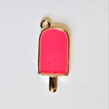 Ciondolo Metallo Smaltato Ghiacciolo Fucsia 20mm