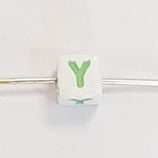 Perlina CUBO Lettera Y 6mm foro passante