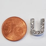 Lettera U Acciaio con Strass 14mm gancio passante