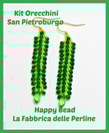 Kit Orecchini Punto San Pietroburgo Doppio Versione Piccola Lime / Verdone