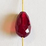 Goccia Sfacettata in Vetro 9x15mm Bordeaux