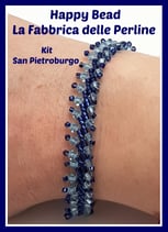 Kit Bracciale Punto San Pietroburgo Base Versione Piccolo Blu / Azzurro