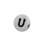 Perlina Plastica Lettera U 6mm foro passante