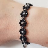 Kit Bracciale Macramé Fiore Nero / Argento