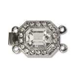 Chiusura Esagonale Swarovski 22x12mm Argento